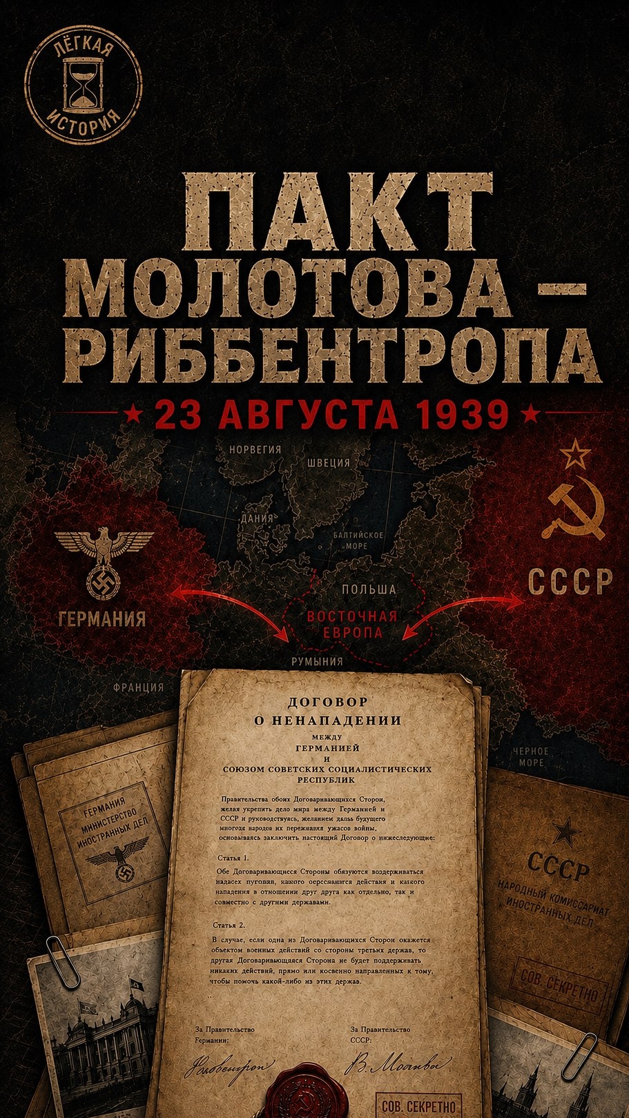 Ч1. Секрет Пакта Молотова — Риббентропа: что произошло 23 августа 1939 года?