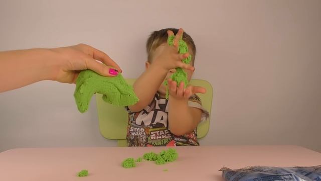  Кинетический песок Лепим дракона из песка Распаковка