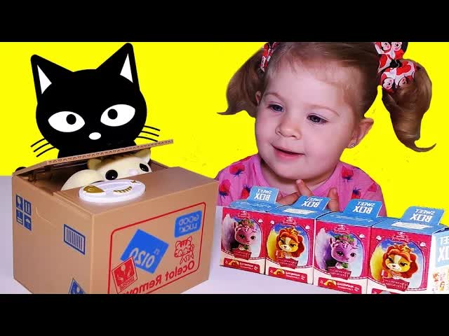 Распаковка игрушек: кот в коробке и бокс-сюрприз королевские питомцы