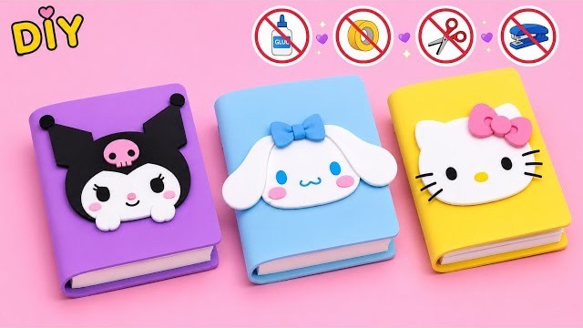 DIY Cute Mini Notebook / No Glue No Tape Craft / Easy Paper Craft / Art Stationery /  Back To School