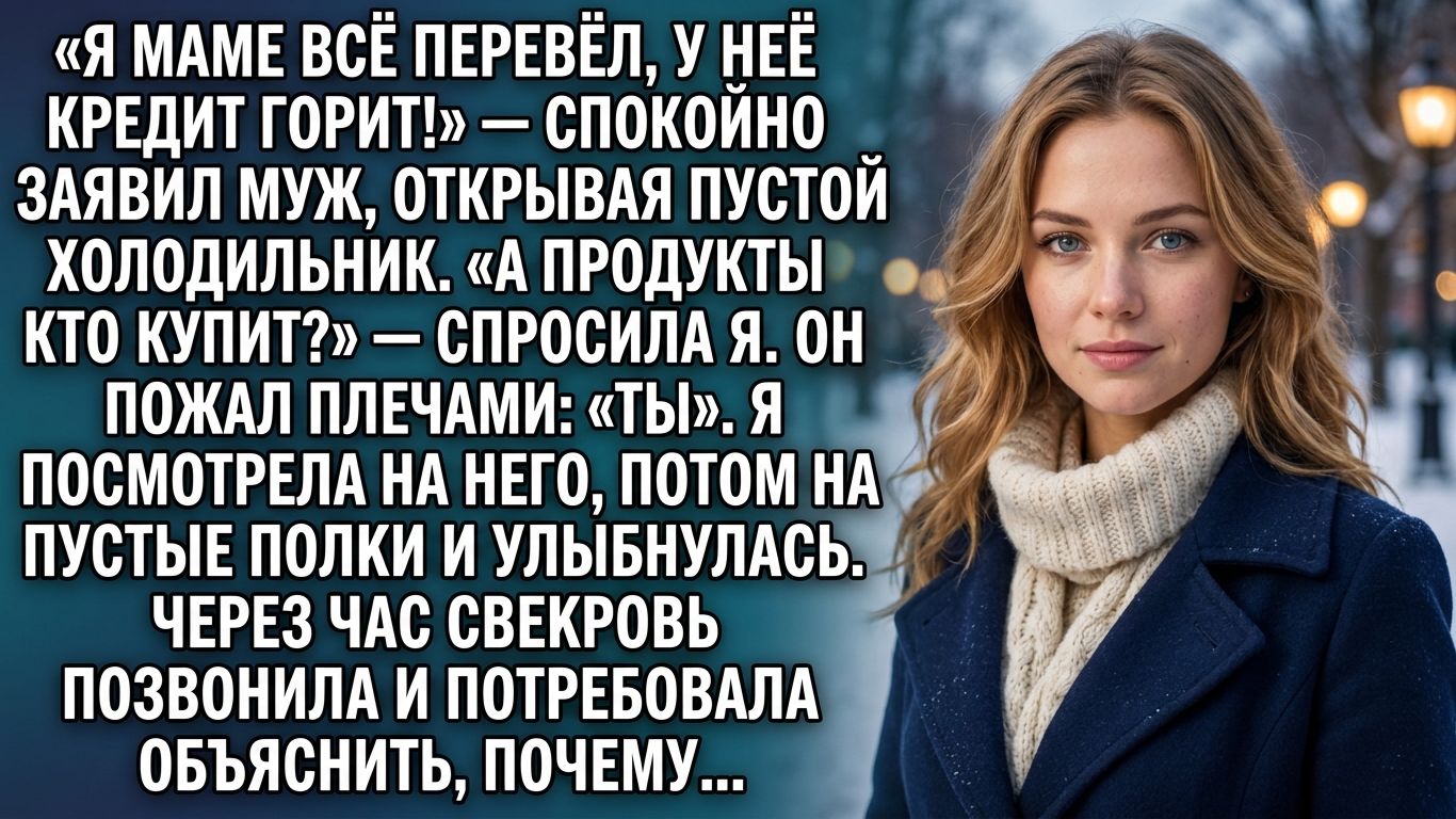 Муж отдал матери всю зарплату, а вечером заявил: «Ты же жена — теперь нас и корми»