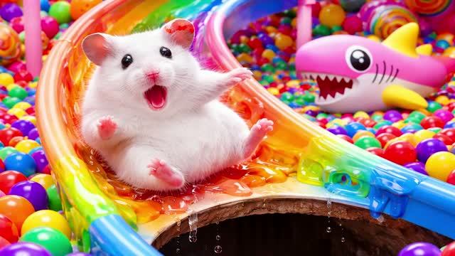 Приключения пушистика 🐹 Хомячок ищет выход из цветного лабиринта 🐾