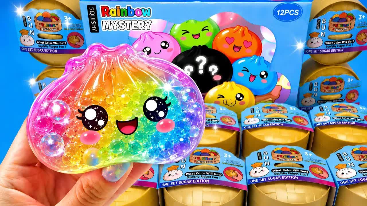 УЛЬТИМАТИВНЫЙ TOY ASMR 🌈 ОТКРЫВАЮ 10 ТАИНСТВЕННЫХ РАДУЖНЫХ ПЕЛЬМЕНЕЙ-СКВИШЕЙ | ПРИЯТНАЯ РАСПАКОВКА