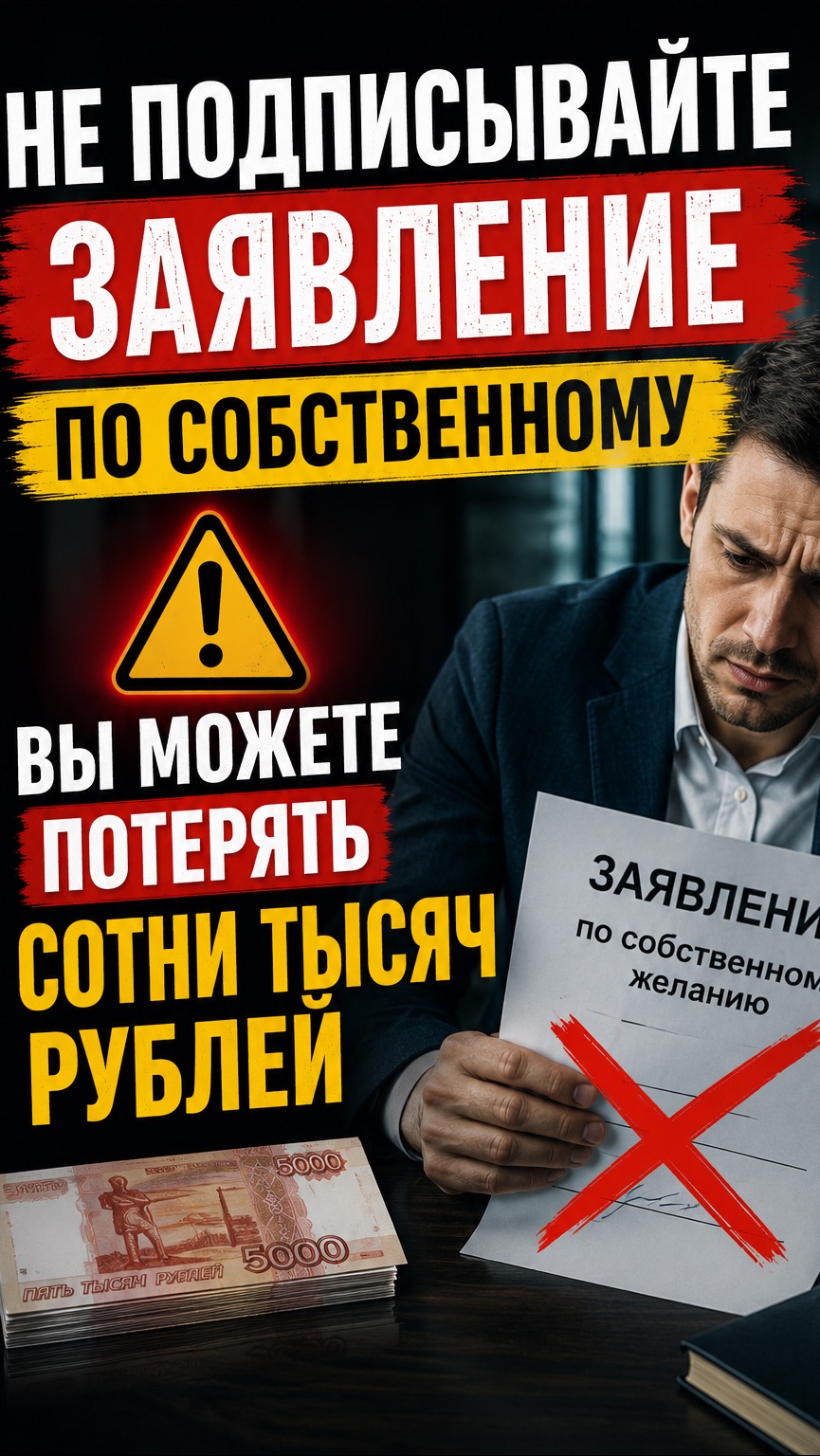 Не подписывайте заявление по собственному. Вы можете потерять сотни тысяч рублей