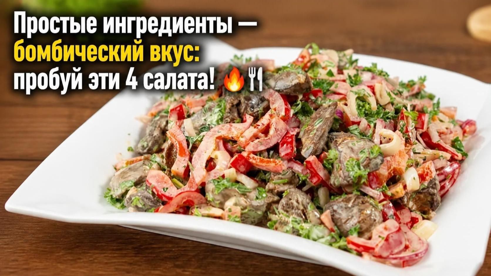 Простые ингредиенты — бомбический вкус_ пробуй эти 4 салата! 🔥🍴