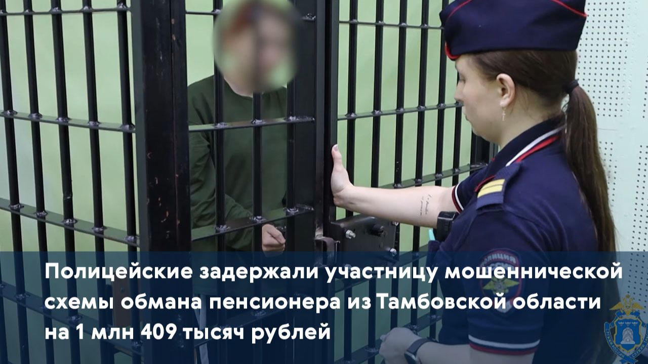 Полицейские задержали участницу мошеннической схемы обмана пенсионера из Тамбовской области на 1 млн
