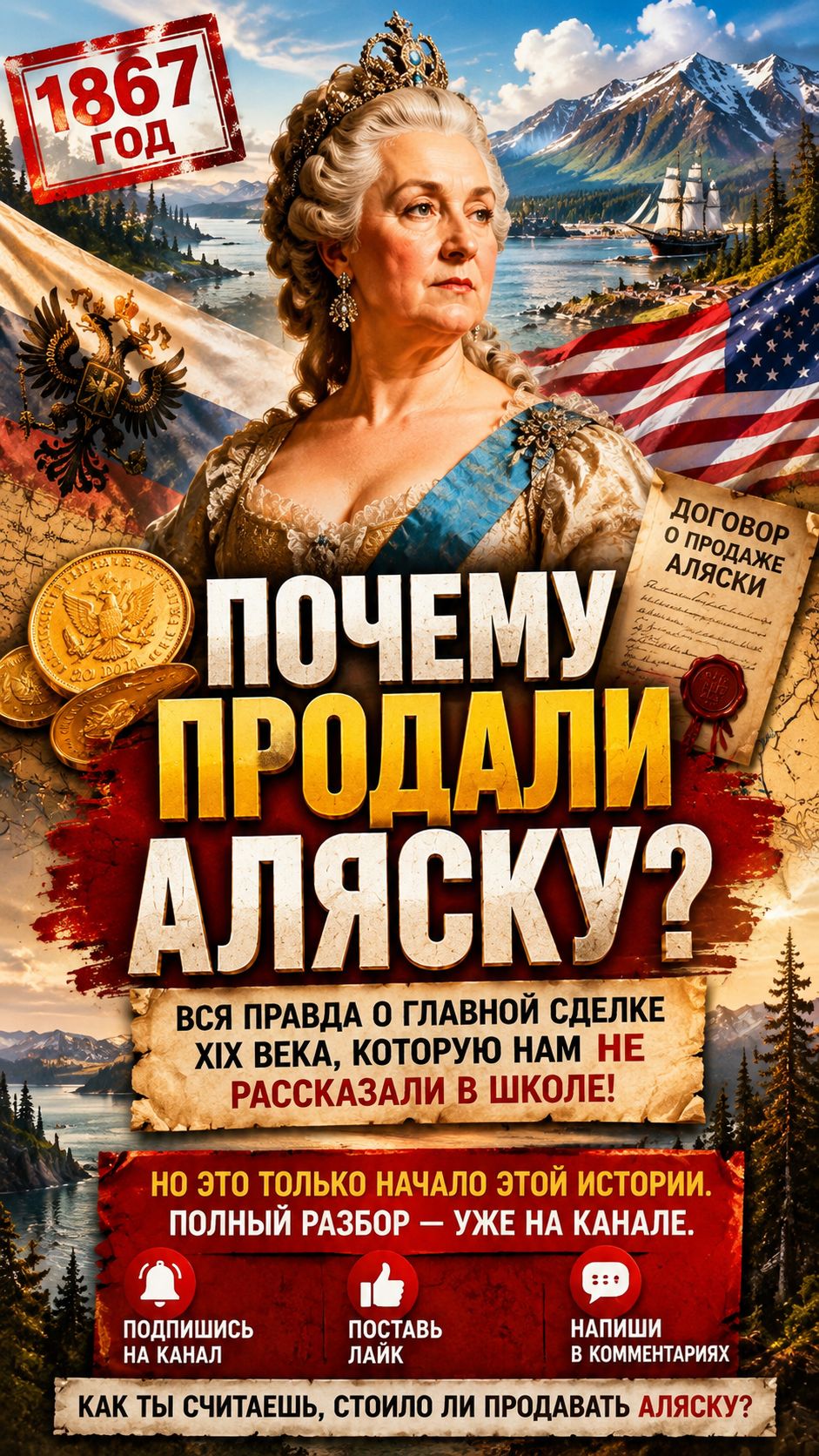 Сделка века или афера: как Россия заставила США купить Аляску? 🤫