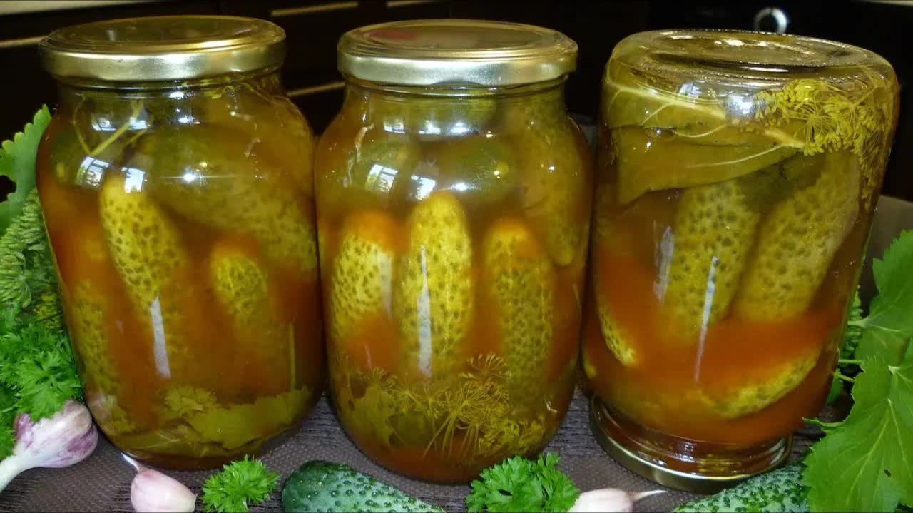 Уже много лет закрываю так! Потрясающе вкусные ОГУРЦЫ С КЕТЧУПОМ на зиму. Мой любимый рецепт.