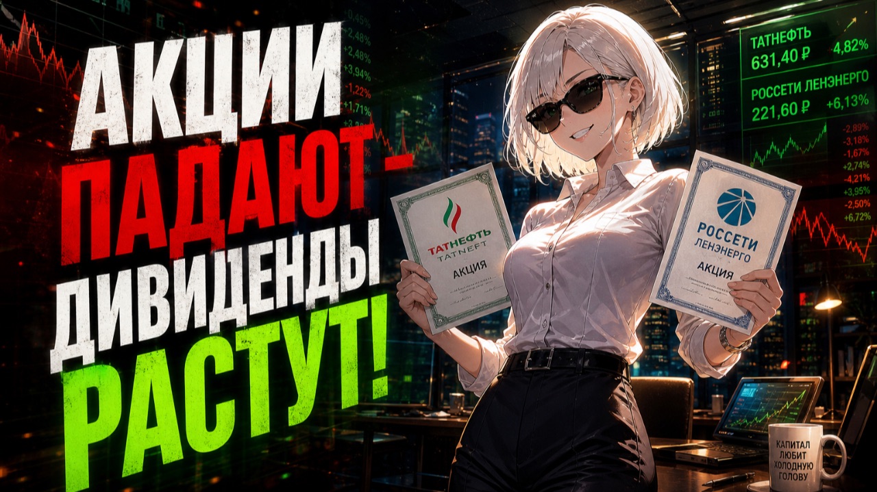 Акции РФ ПАДАЮТ! Денежный поток и Дивиденды - РАСТУТ 🔥