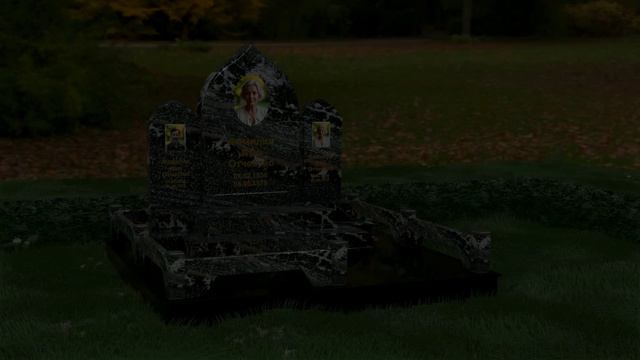 Мраморный триптих с арочной стелой · П220