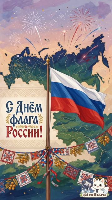 Открытка с песней к Дню флага России
