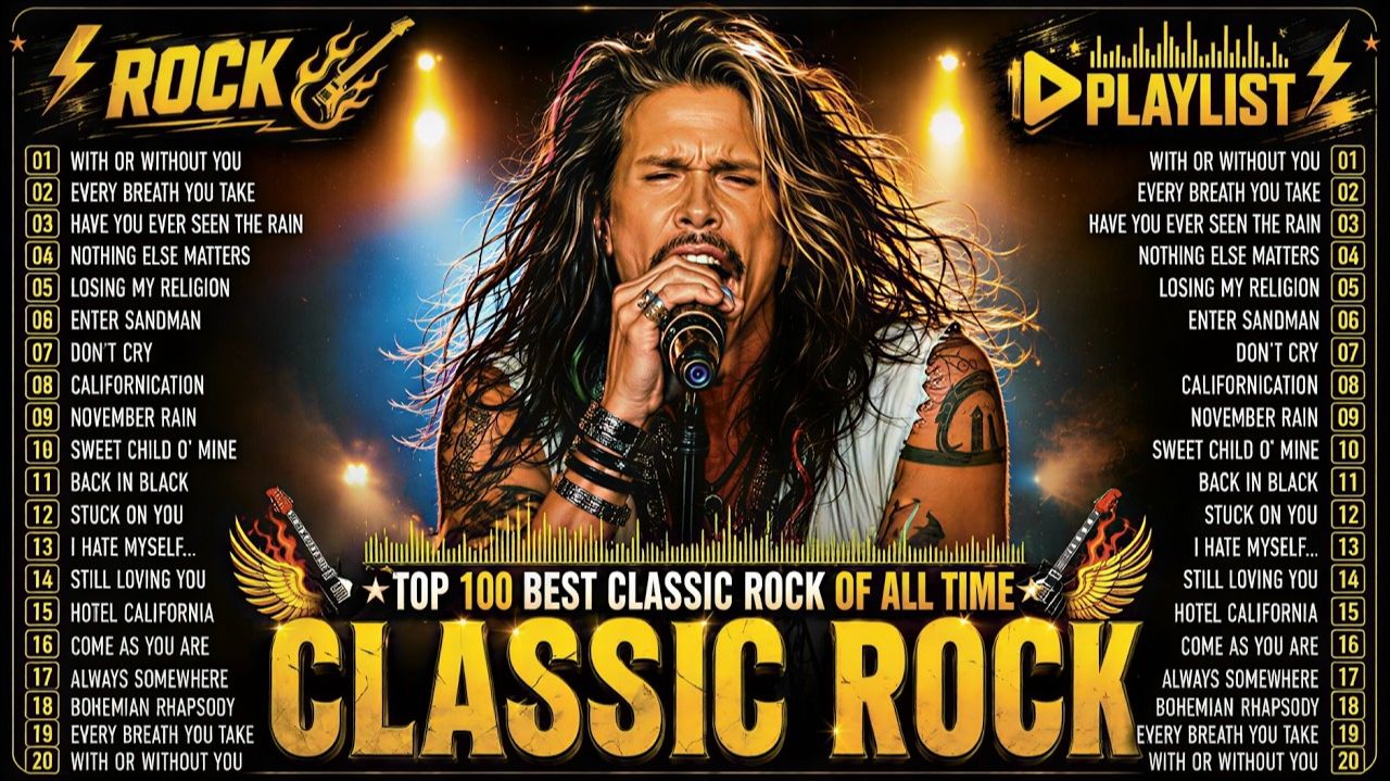 Самые Популярные Рок Хиты 70 80 и 90-х Aerosmith Bon Jovi Nirvana Queen ACDC Metallica Ретро Музыка