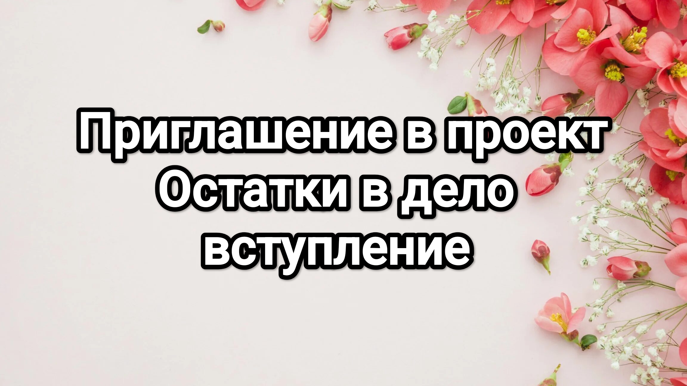 Приглашение в СП Остатки в дело!