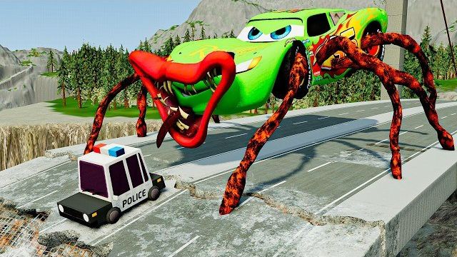ВСЕ МОНСТРЫ. Большие и маленькие машины против безумного спуска с Potato Monter Eater и BUS EATER