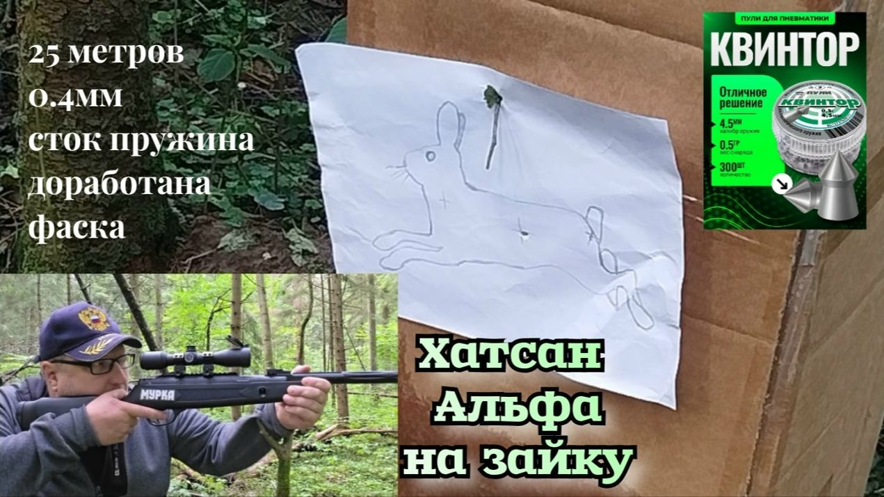 Hatsan Alpha Пули 4,5мм Квинтор 0.5грамм дистанция 25метров