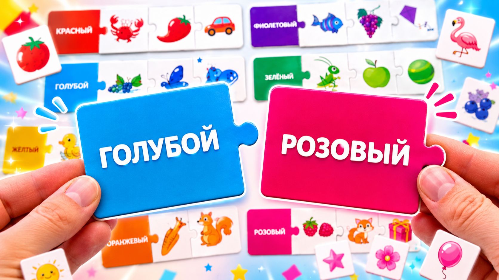 Учим цвета для малышей 🌈 Голубой, розовый и другие цвета | Развивающее видео