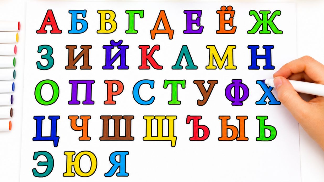 Учим БУКВЫ и раскрашиваем АЛФАВИТ 🎨 Развивающее видео для детей