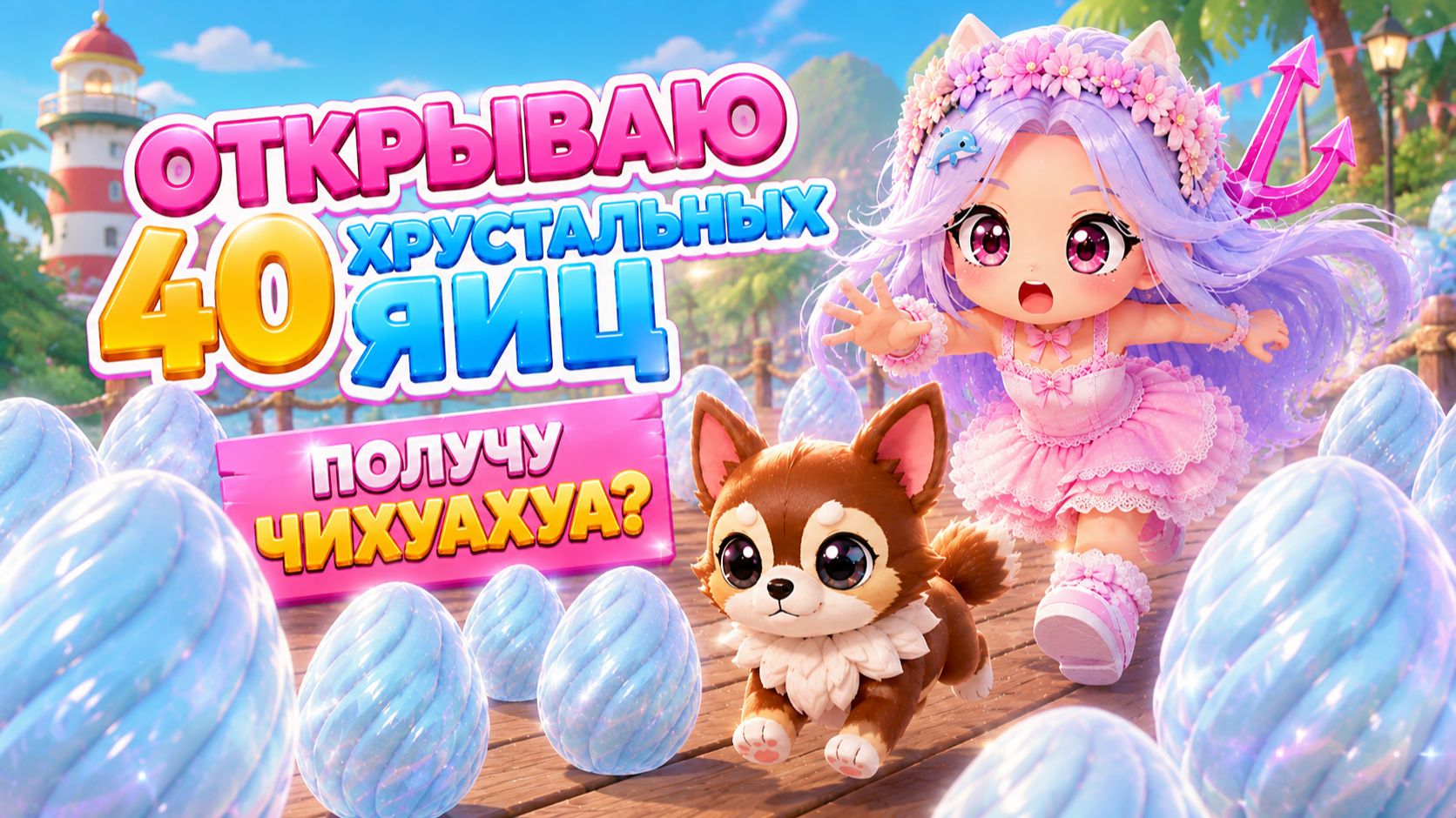 🥚🐶ОТКРЫВАЮ 40 ХРУСТАЛЬНЫХ ЯИЦ ! ПОЛУЧУ ЧИХУАХУА?#адоптми #adoptmeroblox #чихуахуа