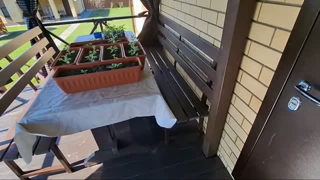 Скамейки на веранду из профильной трубы и полога своими руками.