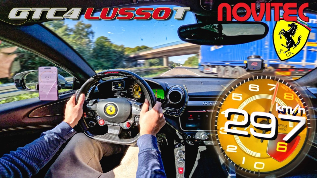 FERRARI GTC4 LUSSO T NOVITEC 300КМ/Ч на АВТОБАНЕ AutoTopNL