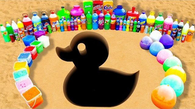 Эксперимент: гигантская радужная утка, шарики Orbeez и газировка, Coca-Cola против Mentos