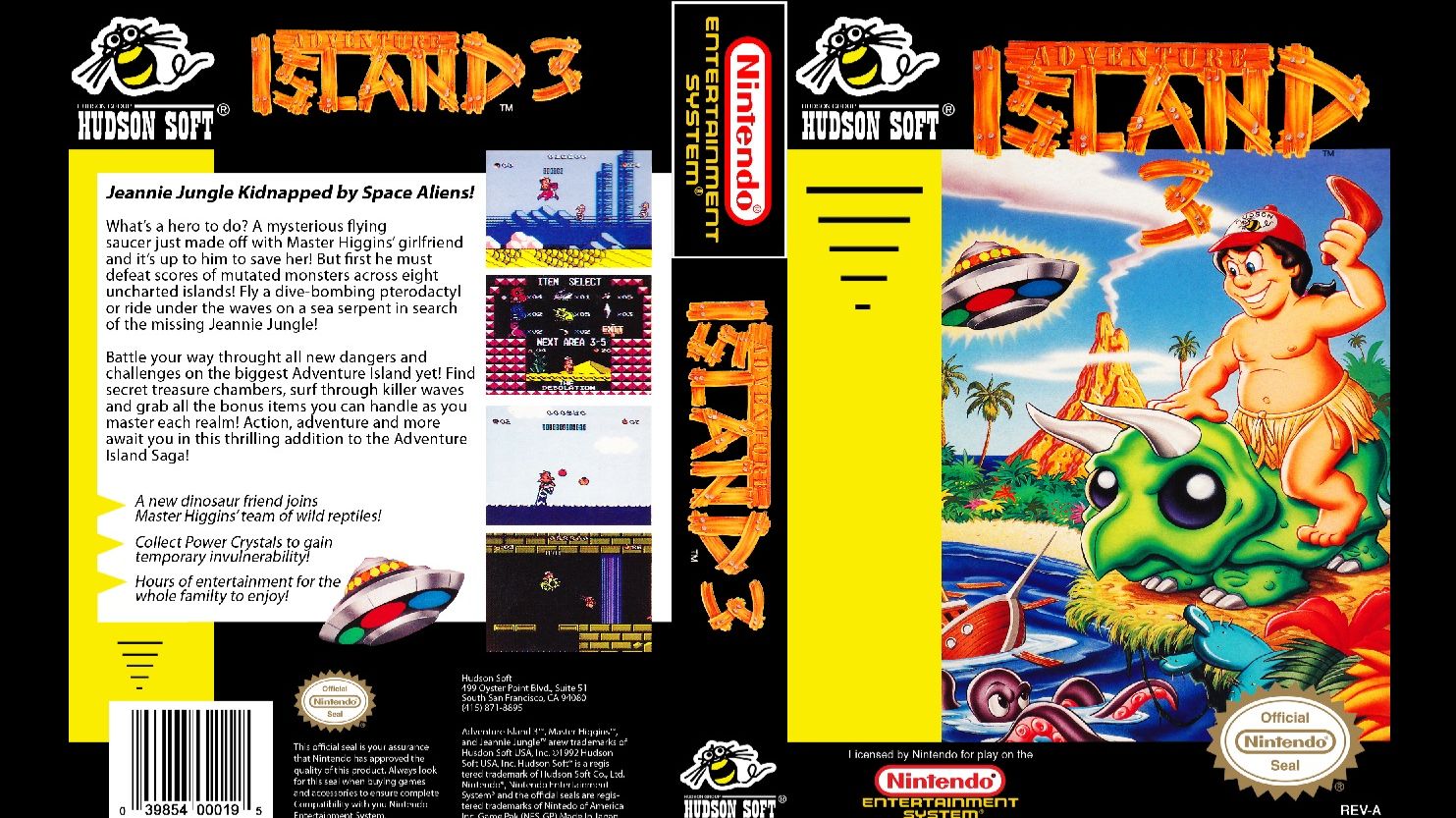 ADVENTURE ISLAND 3. HUDSON SOFT. 1992. NES