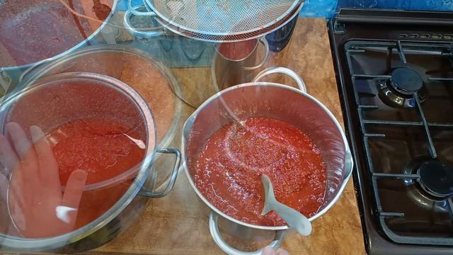 Консервация на зиму : Томатное пюре /  Winter Preservation: Tomato Puree