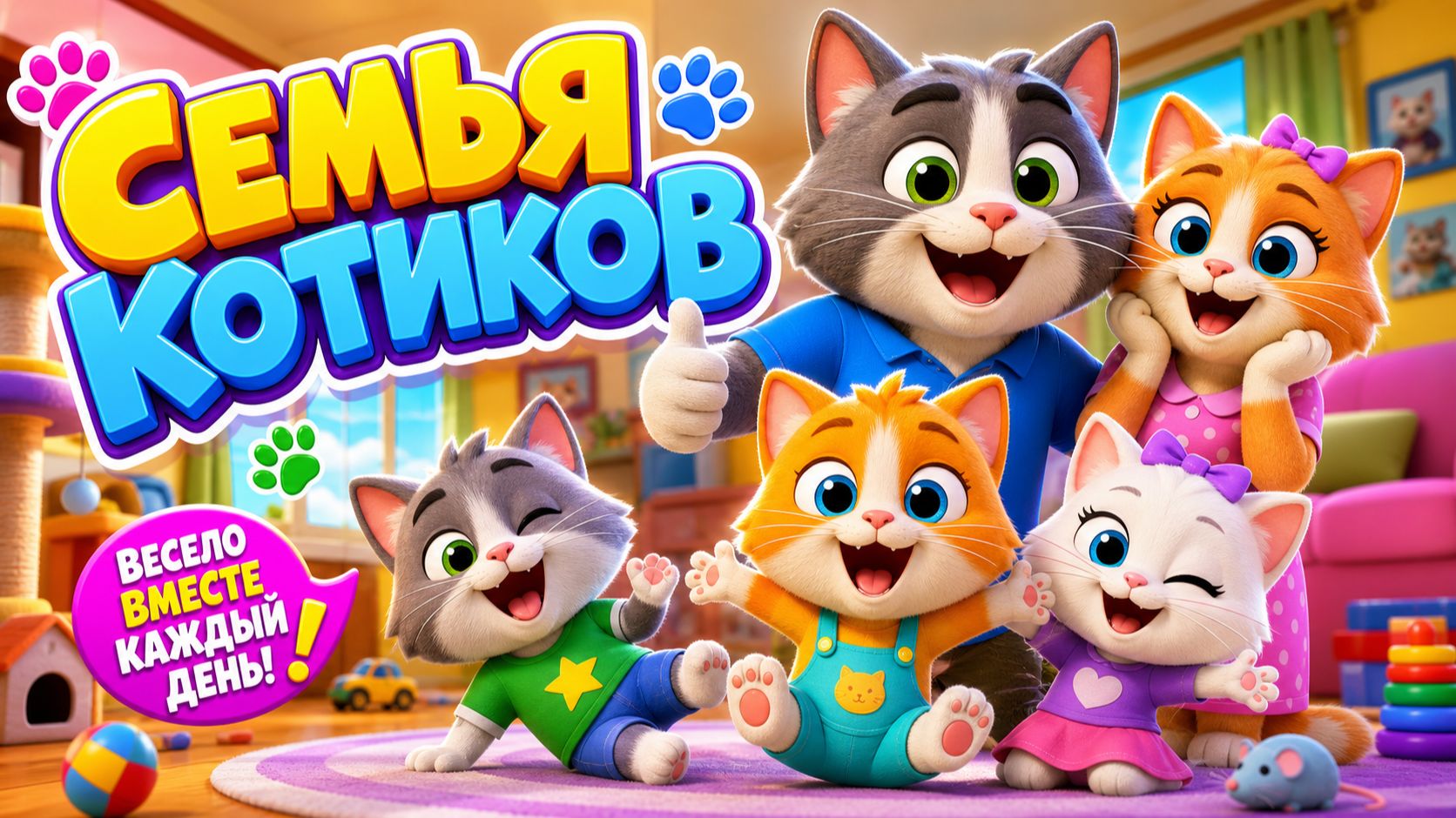 🐱🏡 Семья котиков — добрая аудиосказка для малышей про уютный дом и заботу ✨🐾