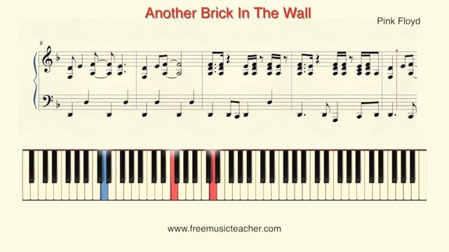 Pink Floyd Another Brick In The Wall + SHEET MUSIC