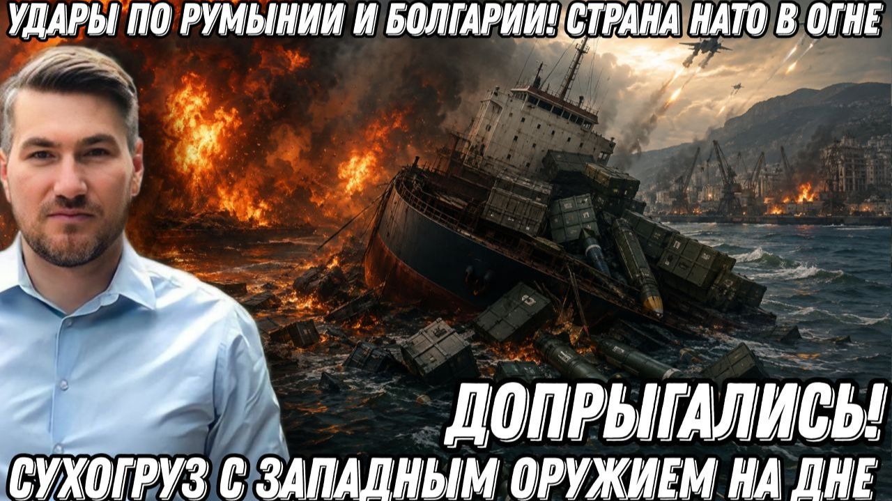 Допрыгались! Удары по Румынии и Болгарии! Страна НАТО в огне! Сухогруз с западным оружием на дне