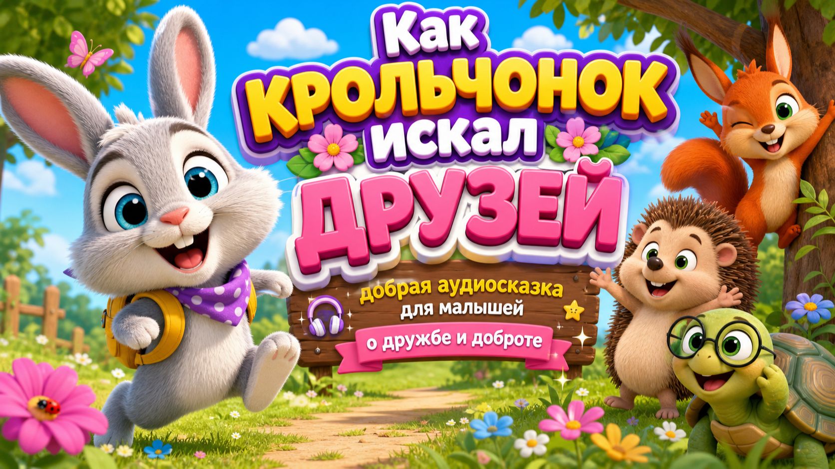 🐰🌸 Как крольчонок искал друзей — добрая аудиосказка для малышей о дружбе и доброте ✨🐾