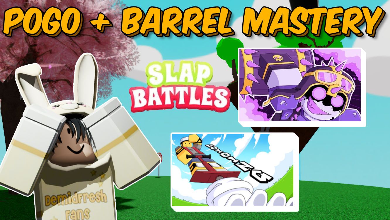 ОБЗОР НОВОЙ ПЕРЧАТКИ POGO ( ПОГО ) + BARREL MASTERY SLAP BATTLES ROBLOX