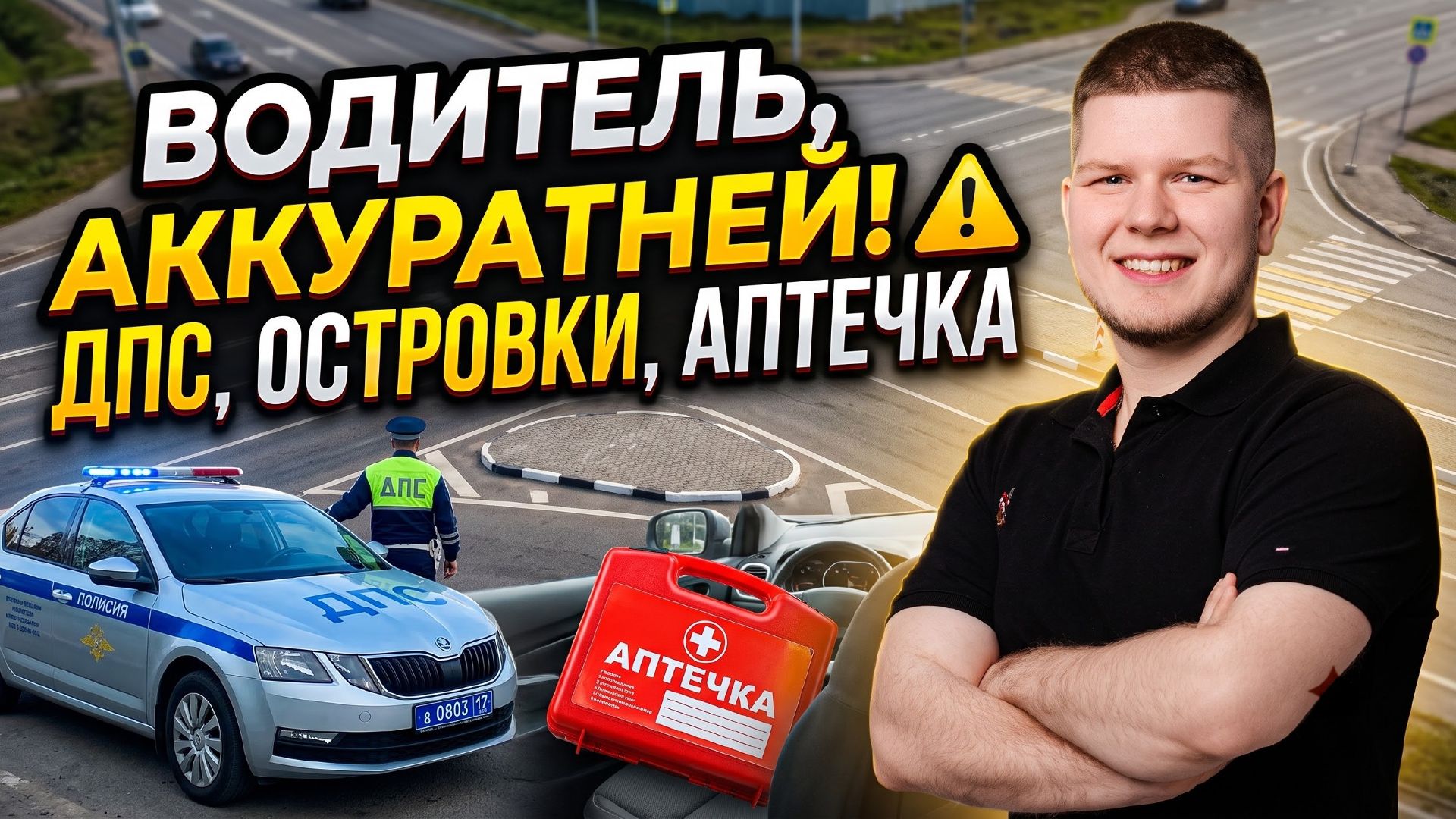 Водитель, аккуратней. ДПС, островки, аптечка