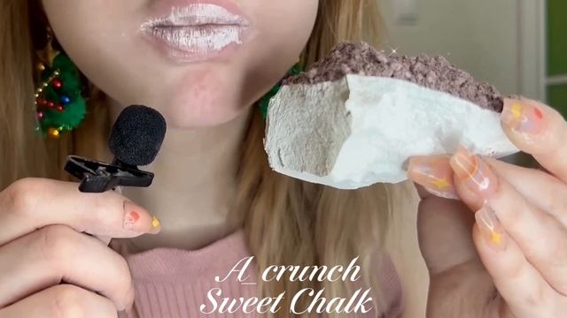 Sweet Chalk/Мел Старый Оскол в Меловой пасте с крошкой из Глины Аметист/ASMR 🍧🥛