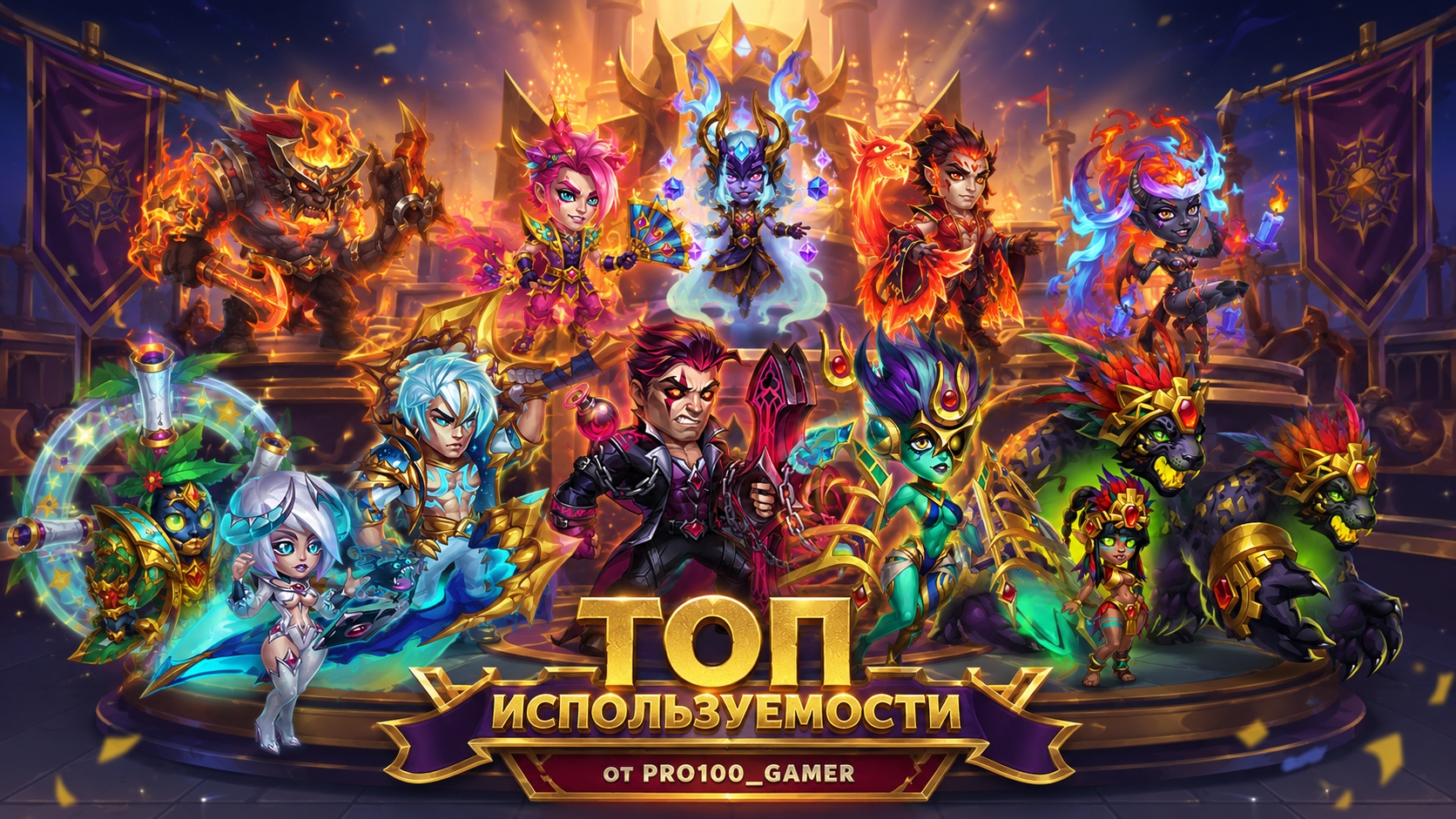 Топ используемости героев. Хроники Хаоса, мобильные.