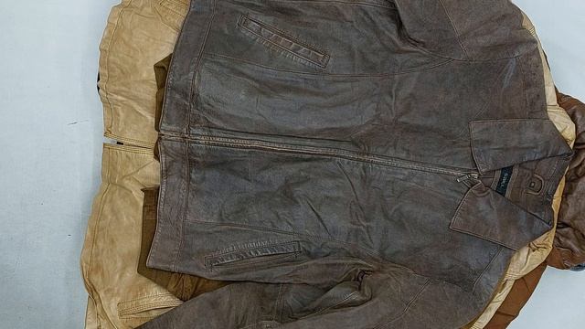 Куртки кожаные  секонд оптом 5 пак