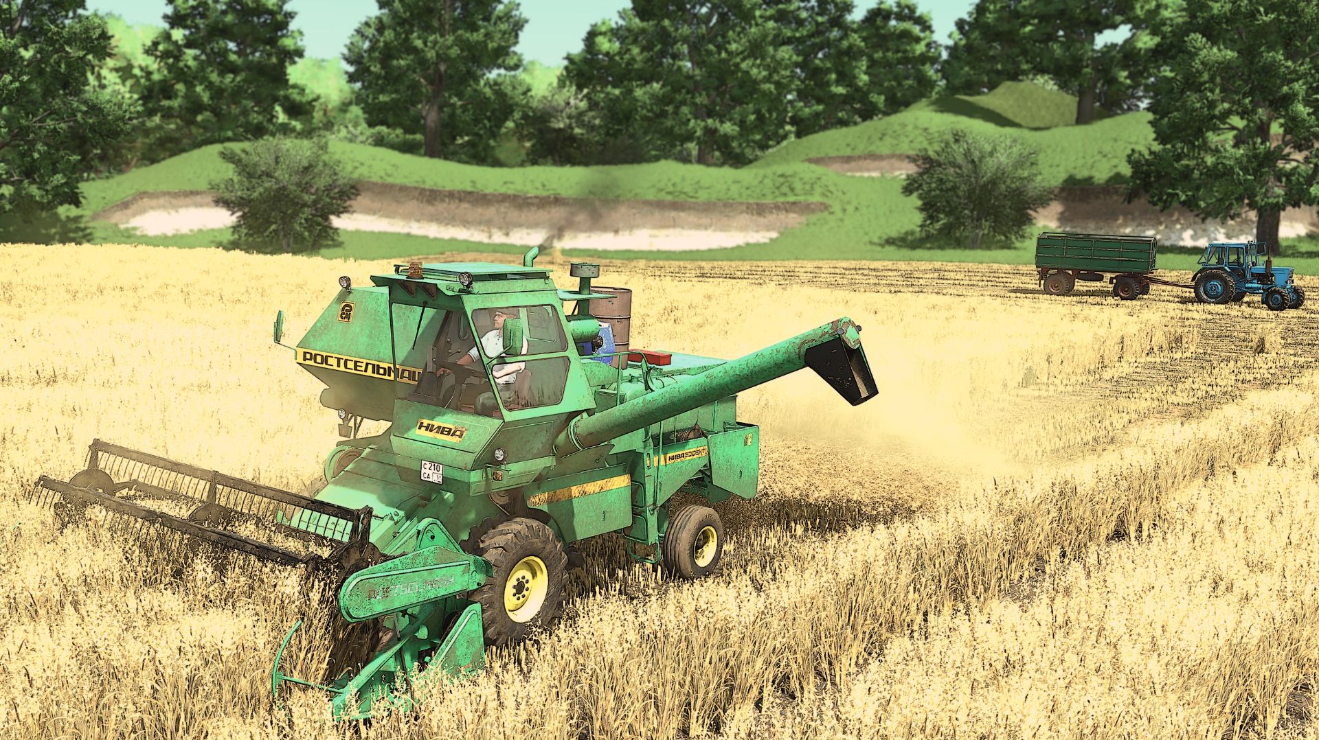Farming Simulator 25 Сосновка. Уборка овса. НИВА ЭФФЕКТ, ГАЗ-53, МТЗ-82, Т-150К. Relax Gameplay.