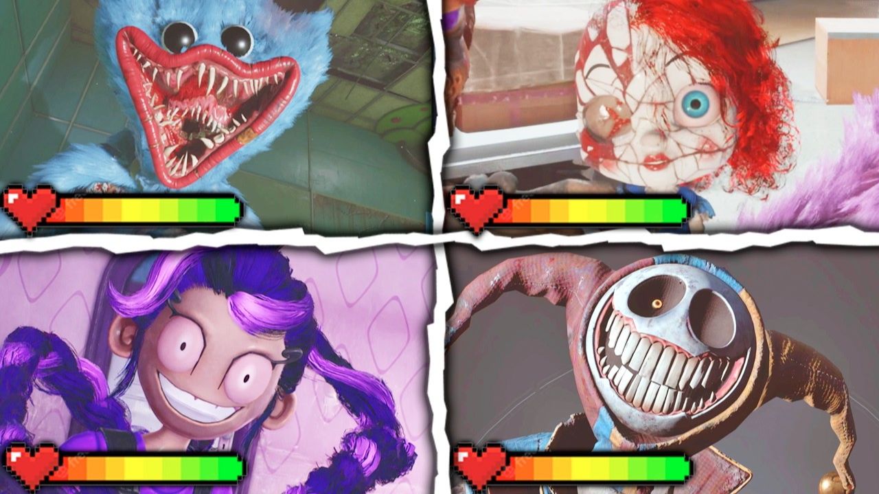 Poppy Playtime: Глава 5 — Все боссы и сцены смерти с индикаторами здоровья