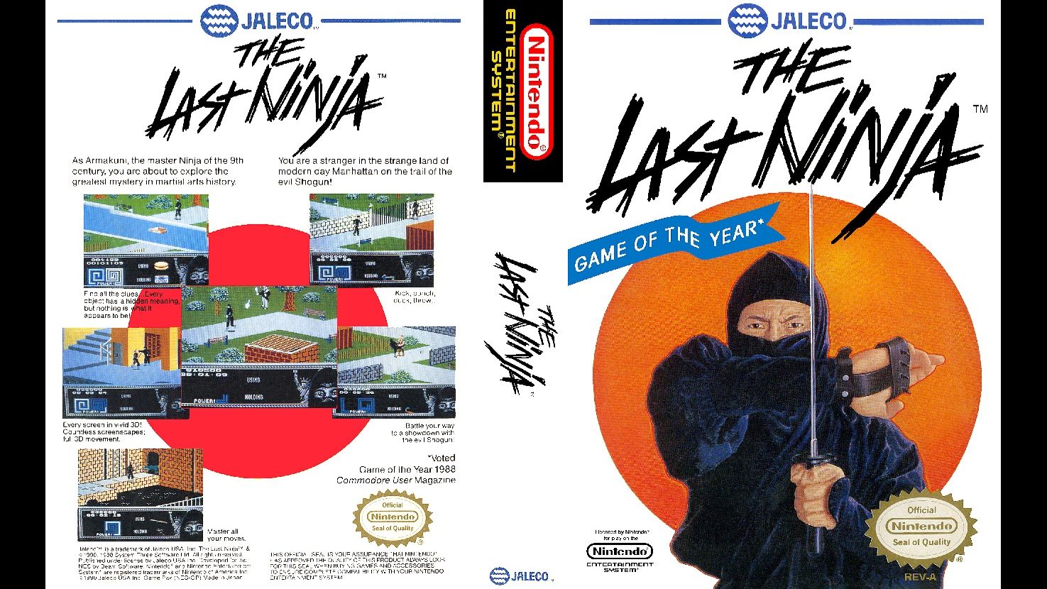 THE LAST NINJA. JALECO - BEAM SOFTWARE. 1990. NES