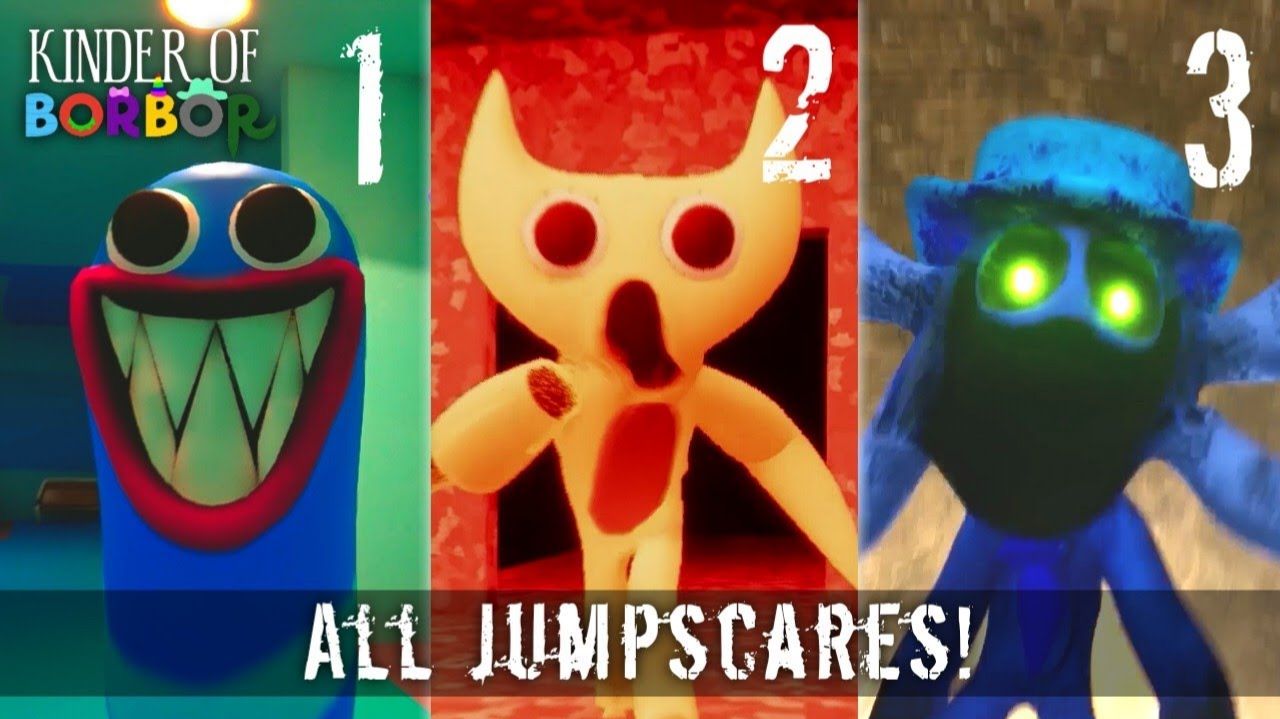 KINDER OF BORBOR 1,2,3 ВСЕ JUMPSCARES (погони, кат-сцены, бои с боссами)