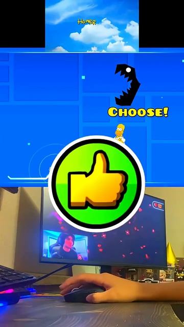 Homer Let The Barts Out Easy VS Demon Path In Geometry Dash! #shorts  #geometrydash  #gd