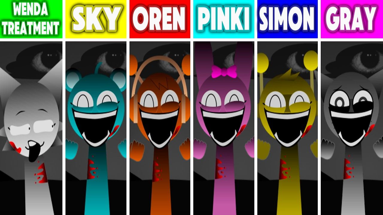 INCREDIBOX SPRUNKI: WENDA TREATMENT 💊 С GRAY 🌫️, SKY 🌌, OREN ⚔️, PINKI 💖, SIMON 👨🎤!
