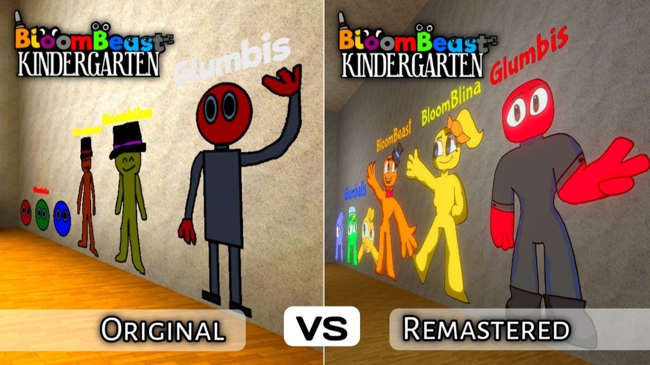 (BANBAN FANGAME) BLOOM BEAST KINDERGARTEN ORIGINAL Vs REMASTERED — Полный игровой процесс + Jum
