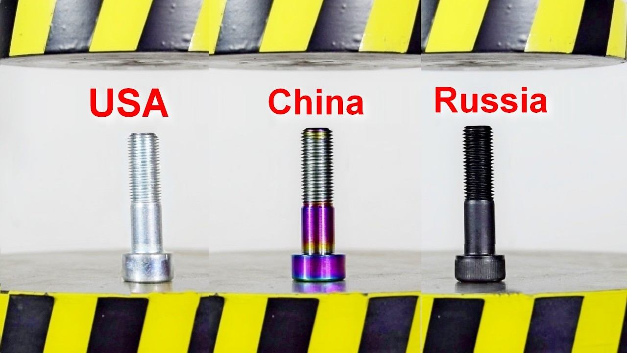 HYDRAULIC PRESS VS THE STRONGEST BOLT USA AND RUSSIA