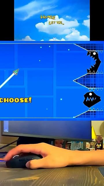 Homer Let The Barts Out VS 67 Subscriber In Geometry Dash!   #geometrydash #gd #shorts