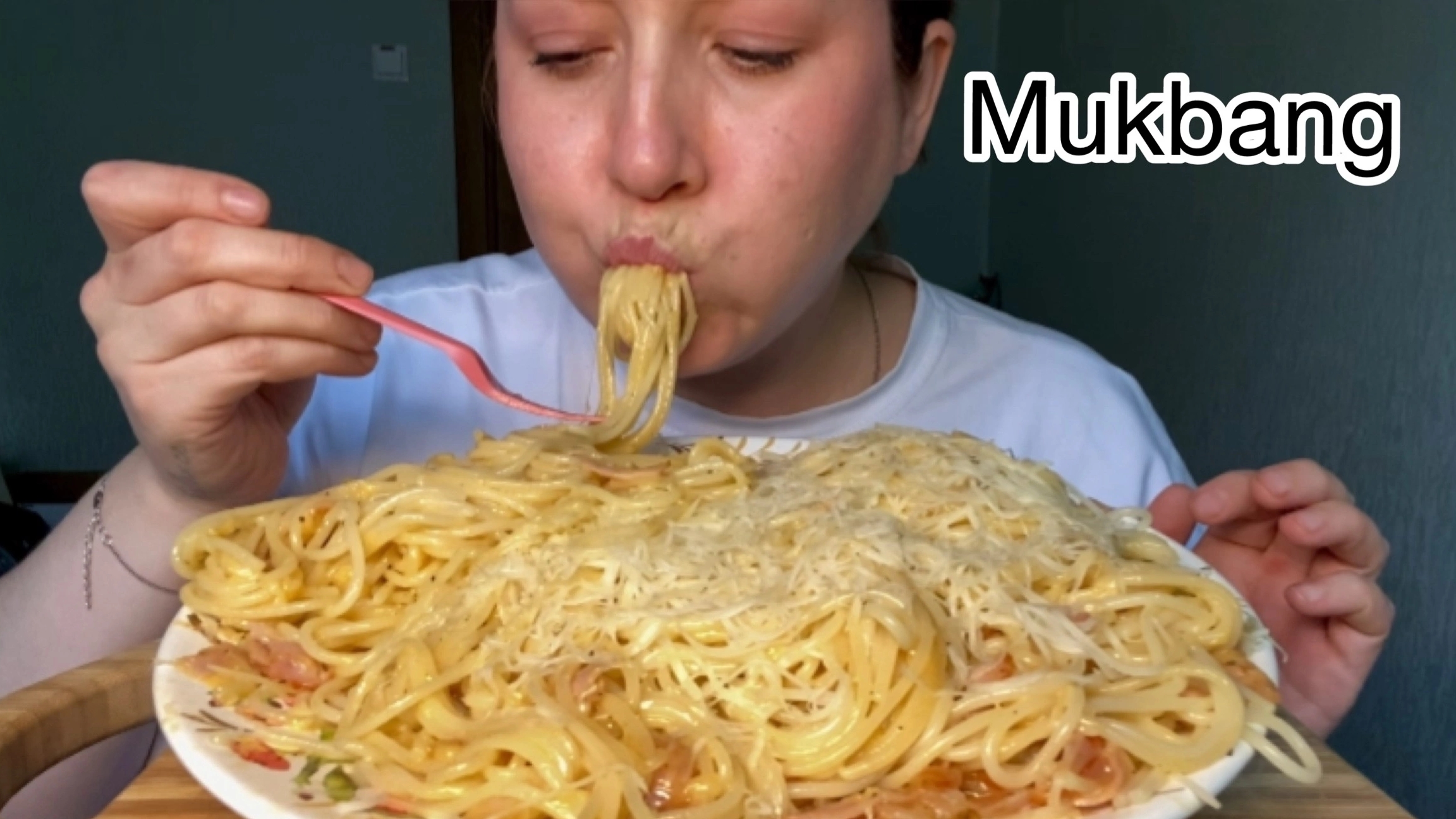 Мукбанг Карбанара Наташабо Mukbang