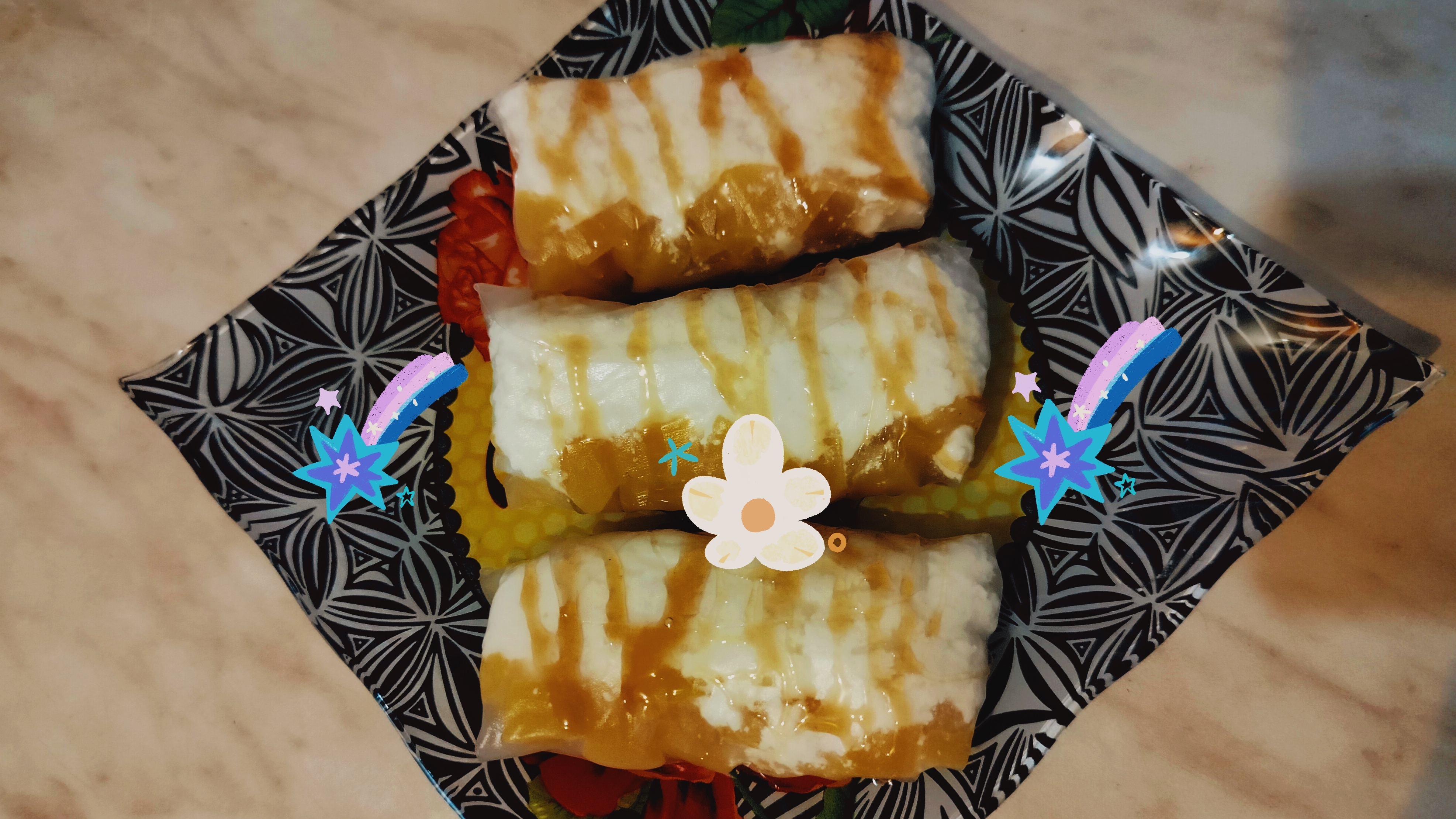 ПП десерт. Самый быстрый, вкусный и полезный десерт с рисовой бумагой.