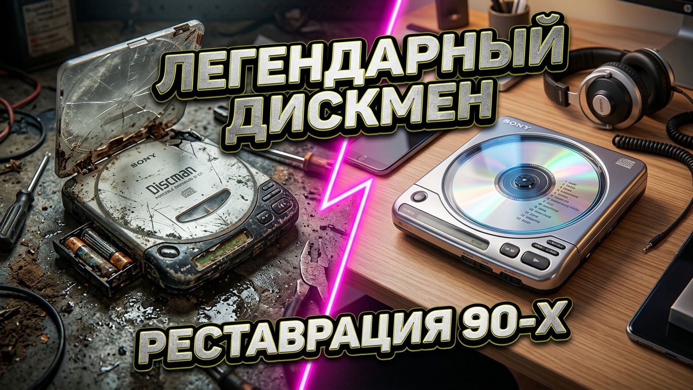 💿 ОЖИВИЛИ ЛЕГЕНДАРНЫЙ ДИСКМЕН: Реставрация портативного CD-плеера 90-х 🎧