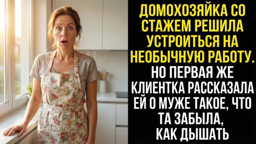 Домохозяйка со стажем решила устроиться на необычную работу. Но первая же клиентка поведала о муже