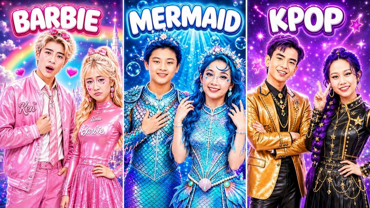Бедная Barbie Vs Богатая Русалка Vs Супербогатая Пара K-Pop Demon Hunters На Танцевальном
